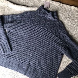 LC Lauren Conrad Women Blue Pullover Sweater XXL Mock Turtleneck